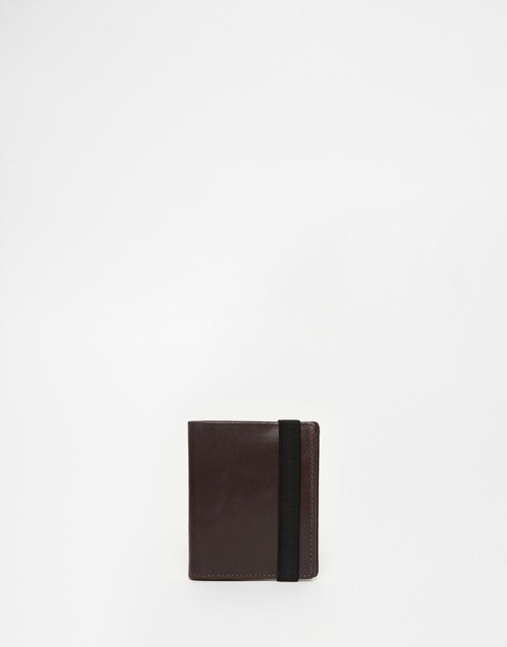 Asos Leather Wallet In Brown - Brown