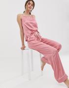 Asos Design Mix & Match Satin Pyjama Pants-pink
