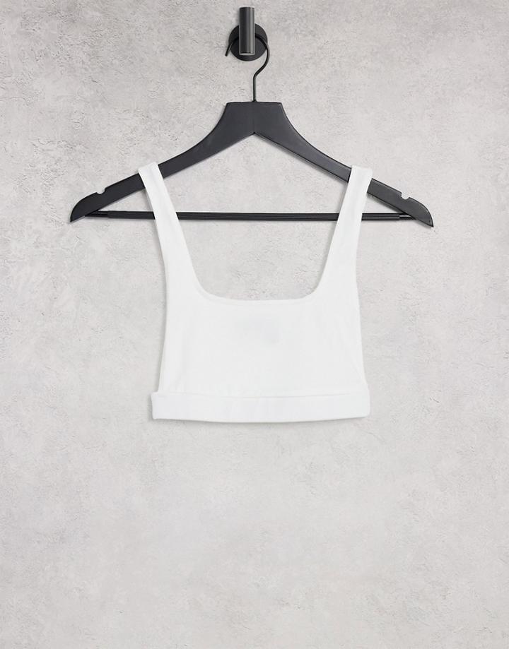Asos Design Crop Top With Open Side In White