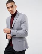 New Look Slim Fit Fleck Blazer In Gray - Gray