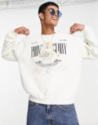 Topman Cherub Oversized Sweatshirt In Ecru-neutral