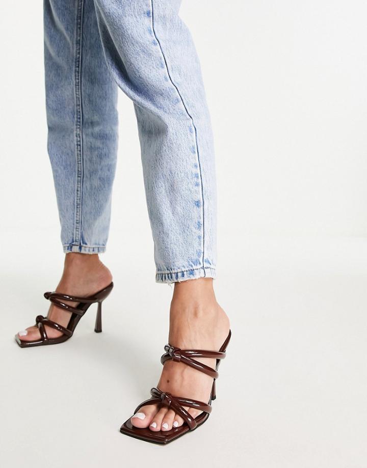 Asos Design North Padded Heeled Mules In Chocolate-brown