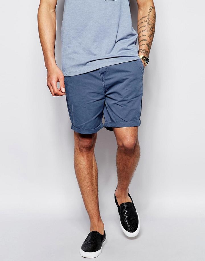 Asos Slim Chino Shorts In Mid Length - Vindigo