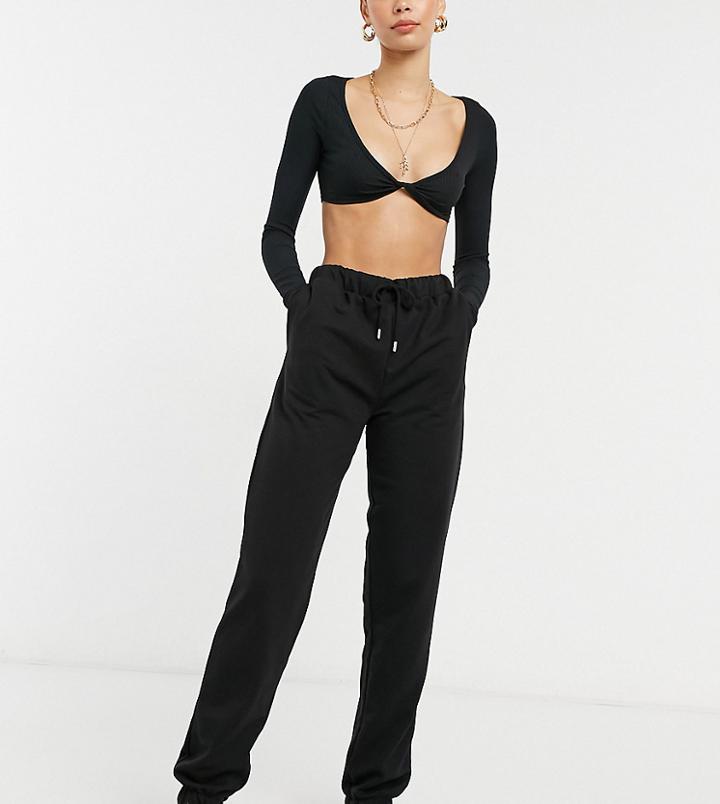 Asos Design Tall Lounge Brushed Sweatpants In Black