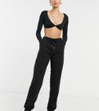 Asos Design Tall Lounge Brushed Sweatpants In Black