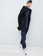 Fred Perry Hooded Fishtail Parka Jacket In Black - Black