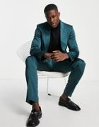 Twisted Tailor Draco Skinny Suit Pants In Forest Green