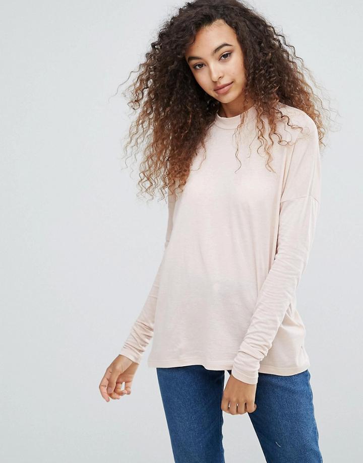 Mbym High Neck Long Sleeve Top - Blue