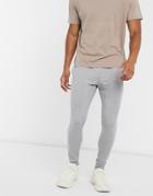 Asos Design Super Skinny Sweatpants In Heather Gray - Gray-grey