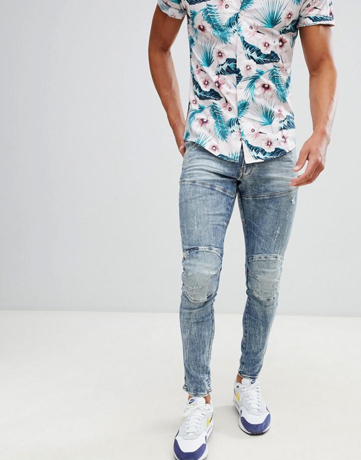 G-star 5620 3d Skinny Distressed Jeans - Blue