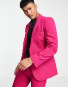 Asos Design Super Skinny Suit Jacket In Electric Pink