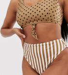 Peek & Beau Exclusive Eco High Waist Bikini Bottom In Stripe