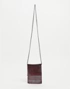 Asos Design Diamante Pouch In Pink