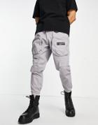Sixth June Front Zip Pocket Cargo Pants In Gray-grey