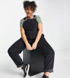 Asos Design Curve Stretch Corduroy Overalls In Charcoal-gray