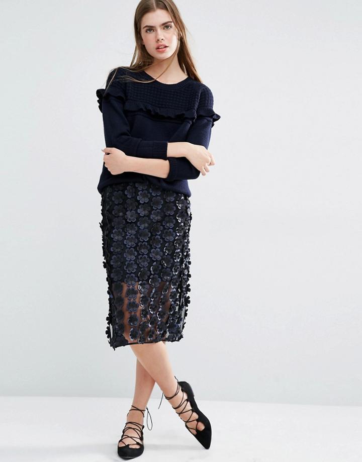 Baum Und Pferdgarten Selene Embellished Skirt - Navy