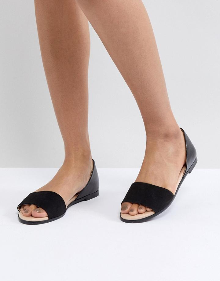 London Rebel Closed Heel Flat Sandal - Black