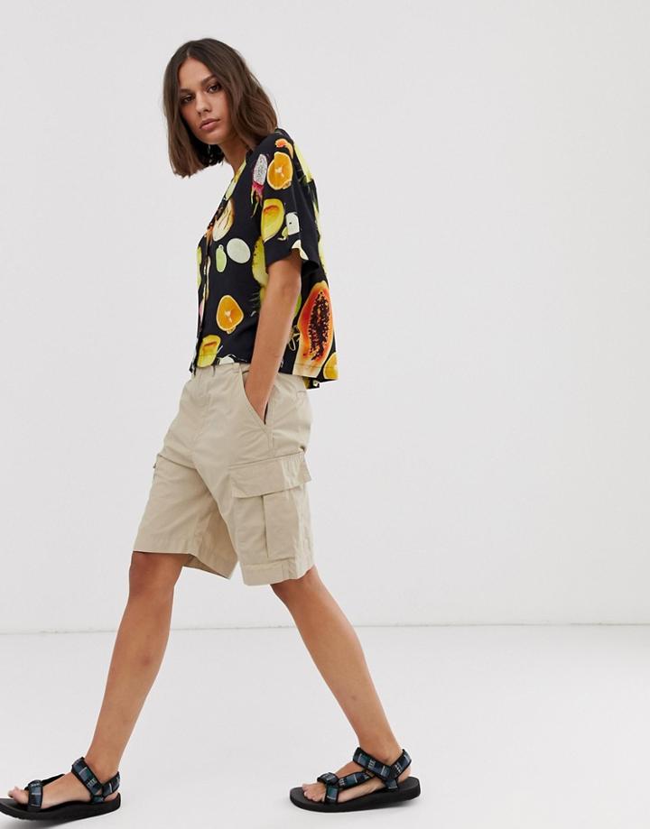 Weekday Cargo Shorts In Beige