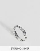 Asos Sterling Silver Wave Thumb Ring - Silver