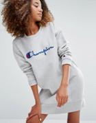 Champion Oversized Sweat Dress With Script Logo - Gray