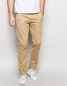 Solid Straight Fit Chinos - Beige