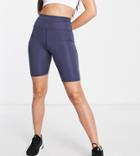 Asos 4505 Tall Icon Legging Shorts With Booty Sculpt Detail-navy