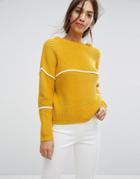 Vila Stripe Knitted Sweater - Gold