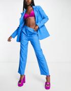 Trendyol Straight Leg Pants In Sky Blue - Part Of A Set