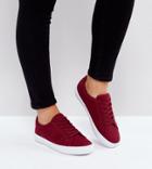 Asos Devlin Wide Fit Lace Up Sneakers - Red