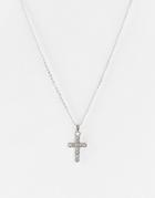 Reclaimed Vintage Inspired Unisex Necklace With Cross Pendant In Silver