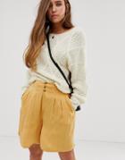Free People Brittany Long Beach Shorts-beige