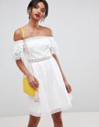 Ted Baker Geo Lace Cotton Midi Dress - White