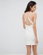 Wyldr Hands Down Lace Dress With Cut Out Back - Cream