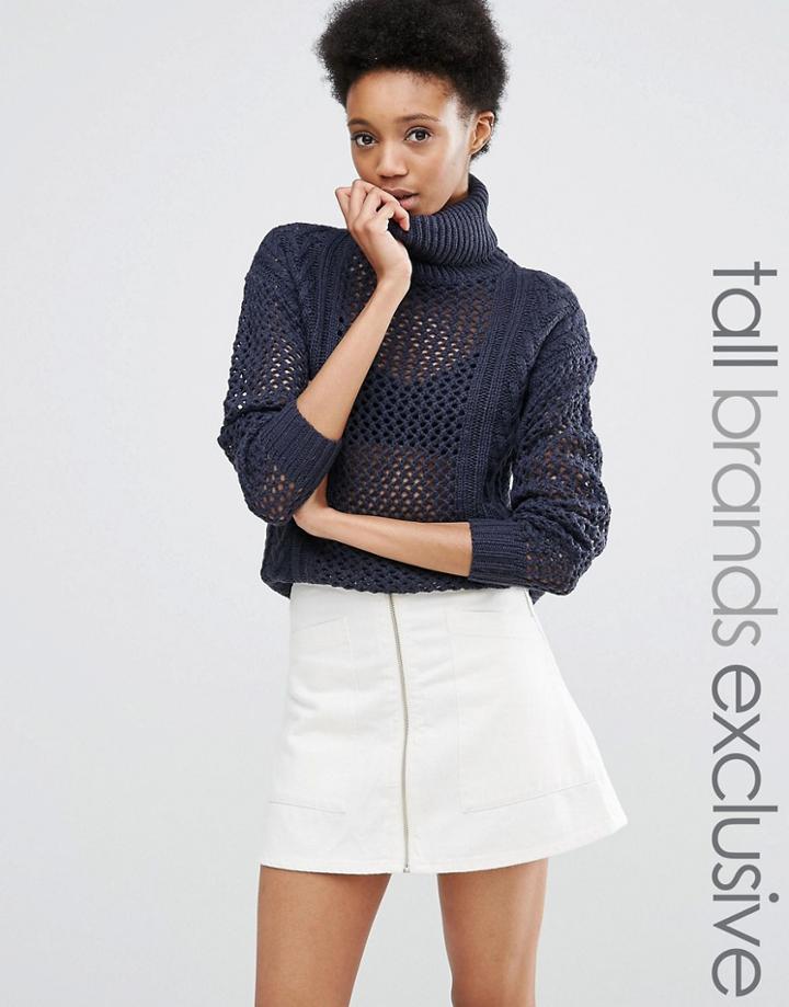 Noisy May Tall Roll Neck Sweater - Navy