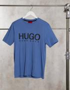 Hugo Dolive Large Logo T-shirt In Blue-blues