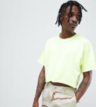 Reclaimed Vintage Fluro Cropped Oversized Tee - Yellow
