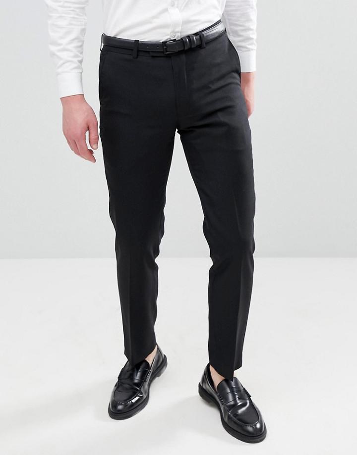 Harry Brown Slim 50% Wool Split Lapel Navy Dinner Suit Pants-black