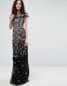 Needle & Thread Posy Embroidered Gown - Black