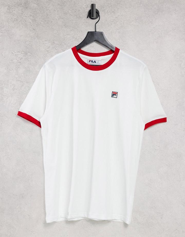 Fila Marconi Box Logo Ringer T-shirt In White