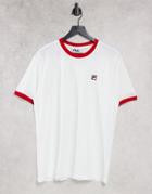 Fila Marconi Box Logo Ringer T-shirt In White