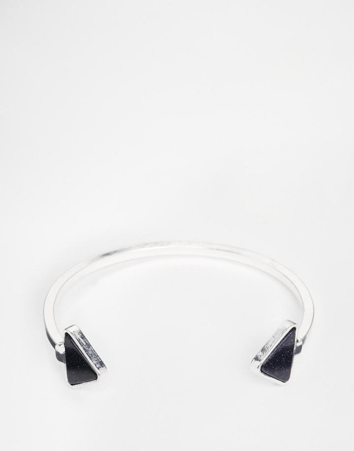 Asos Open Triangle Cuff Bracelet - Silver