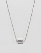 Icon Brand Antique Silver Necklace With Pinstripe Detail - Silver