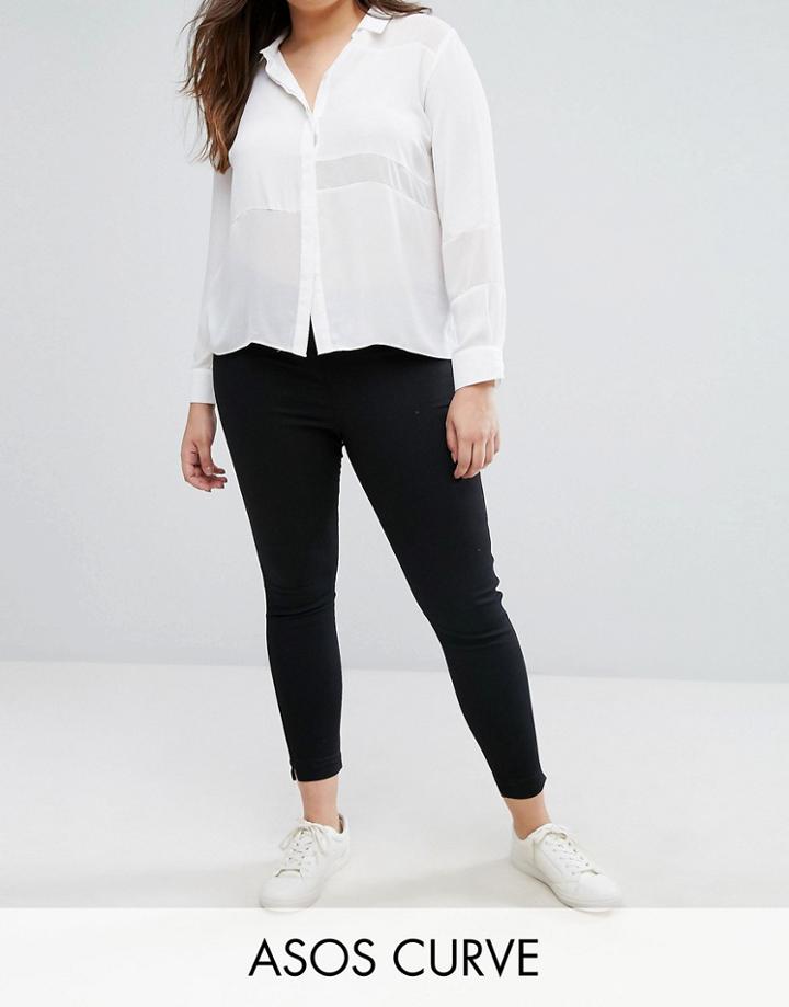 Asos Curve Pull On Jegging In Washed Black - Black