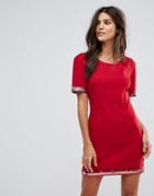 Jasmine Dress With Sequin Trim - Red