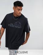 Ellesse Oversized T-shirt With Large Logo In Black - Black