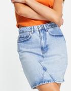 Na-kd Mini Denim Skirt In Light Wash-blue