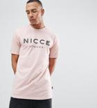 Nicce London Tall T-shirt With Large Rubber Logo Exclusive To Asos - Pink