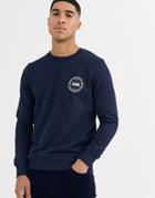 Jack & Jones Originals Sweatshirt With Chest Branding In Navy
