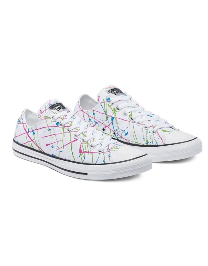 Converse Chuck Taylor All Star Ox Paint Splatter Sneakers In White