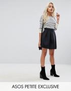 Asos Petite Scuba Box Pleat Mini Skirt - Black